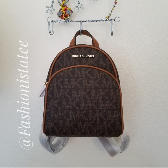 NWT MICHAEL KORS ABBEY BROWN ACORN BACKPACK XSMALL - Picture 5 of 8